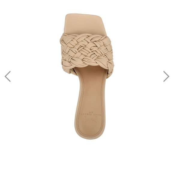 🌷Marc Fisher Tan Leather Square Toe Slide Size 7 - Picture 2 of 11